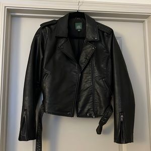 Faux leather wild fable black jacket